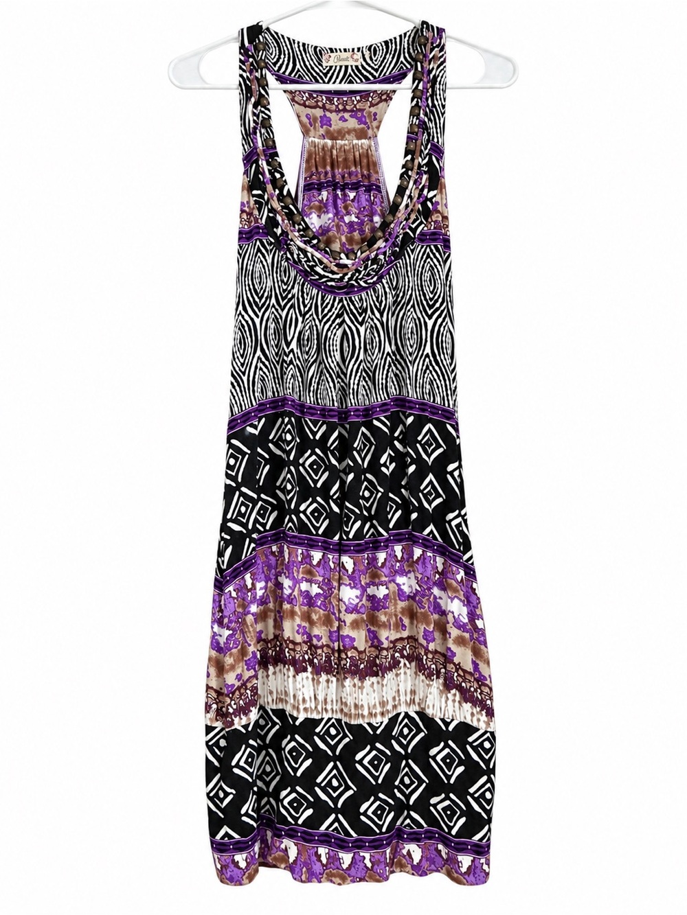 Vintage Guess Jeans Y2K Mini Dress Zebra Tribal Boho Racerback